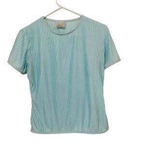 Nike Golf Womens Short Sleeve Top Light Blue Textured Size 8-10‎